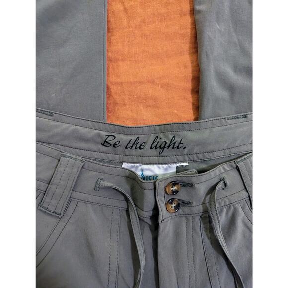 Isis poly/spandex drawstring flare roll-up pants - Size 8R, EUC - Picture 1 of 6